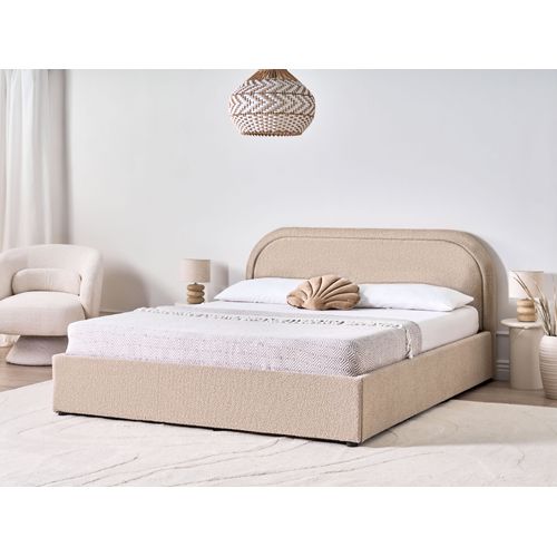 Lit Ottoman Bouclé Quillien 160 X 200 Cm Beige