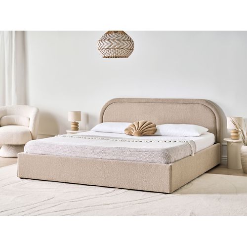 Lit Ottoman Bouclé Quillien 180 X 200 Cm Beige
