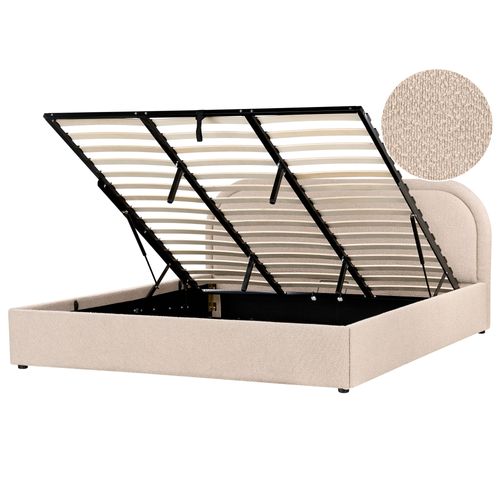 Lit Ottoman Bouclé Quillien 180 X 200 Cm Beige