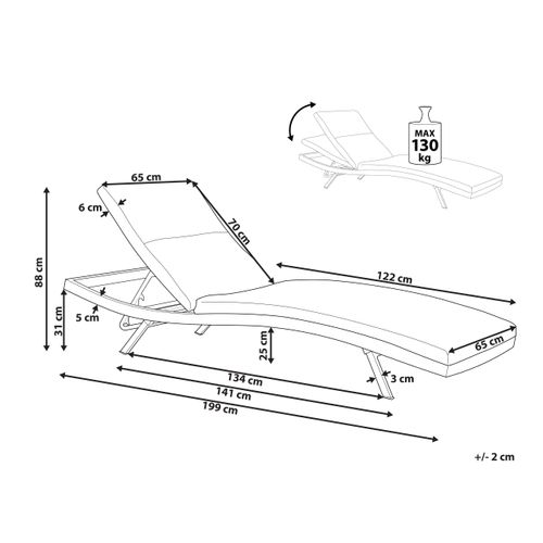 Transat Avec Coussin Amelia Métal Gris Foncé