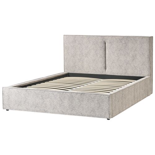 Lit Ottoman Velours Tricoté Moissac 160 X 200 Cm Noir/blanc