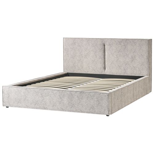 Lit Ottoman Velours Tricoté Moissac 180 X 200 Cm Noir/blanc