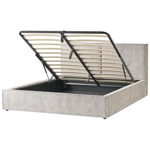 Lit Ottoman Velours Tricoté Moissac 180 X 200 Cm Noir/blanc