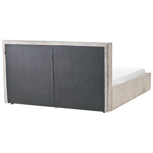 Lit Ottoman Velours Tricoté Moissac 180 X 200 Cm Noir/blanc