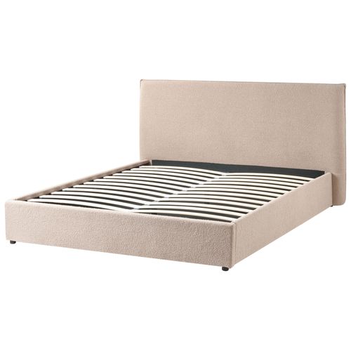 Lit Ottoman Bouclé Lavaur 160 X 200 Cm Taupe