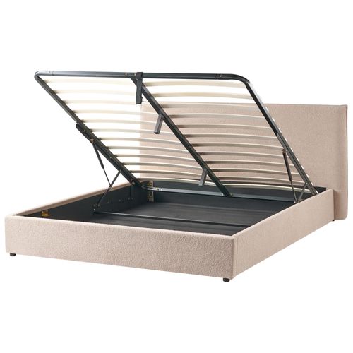 Lit Ottoman Bouclé Lavaur 180 X 200 Cm Taupe