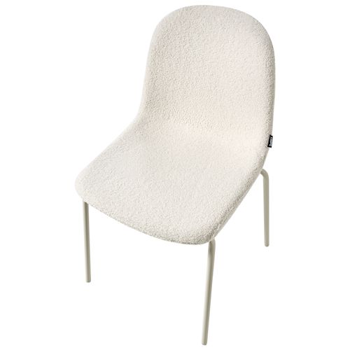 Lot De 2 Chaises De Conférence Loma Bouclé Blanc Cassé