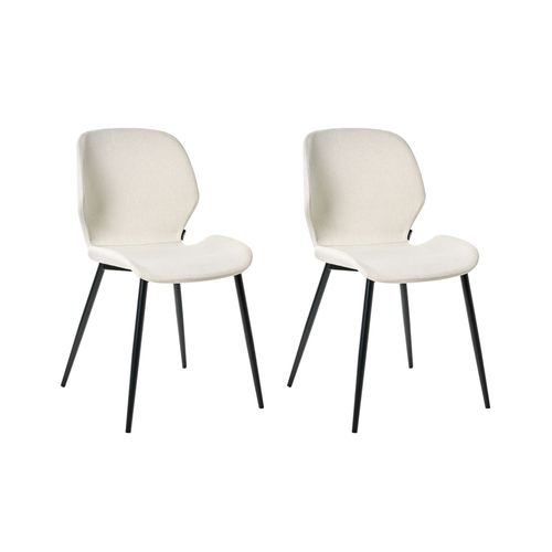 Lot De 2 Chaises De Conférence Holland Tissu Beige Clair