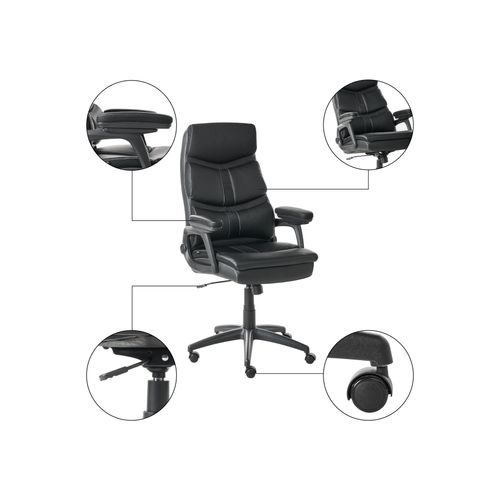 Fauteuil De Bureau Ruler Cuir Pu Noir