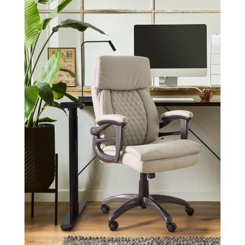 Fauteuil De Bureau Gallant Cuir Pu Beige