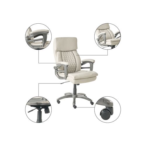 Fauteuil De Bureau Gallant Cuir Pu Beige