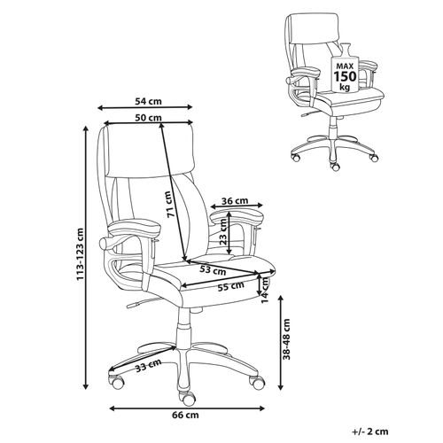 Fauteuil De Bureau Gallant Cuir Pu Beige