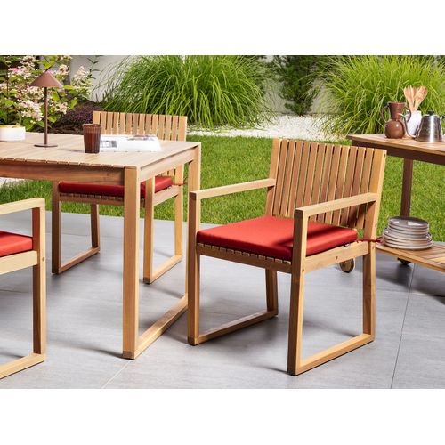 Lot De 8 Coussins Pour Chaises De Jardin Sassari Premium 46 X 46 Cm Rouge