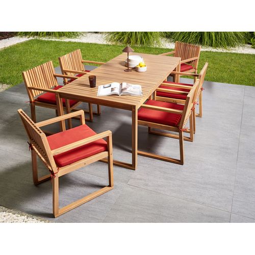 Lot De 8 Coussins Pour Chaises De Jardin Sassari Premium 46 X 46 Cm Rouge