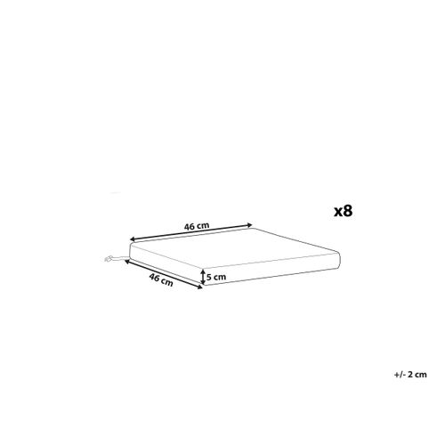 Lot De 8 Coussins Pour Chaises De Jardin Sassari Premium 46 X 46 Cm Rouge