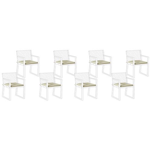 Lot De 8 Coussins Pour Chaises De Jardin Sassari Premium 46 X 46 Cm Vert Clair