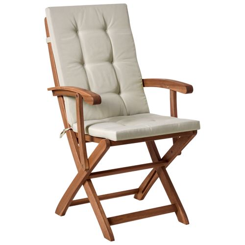 Lot De 2 Chaises De Jardin Avec Coussins Maui Premium Acacia Taupe