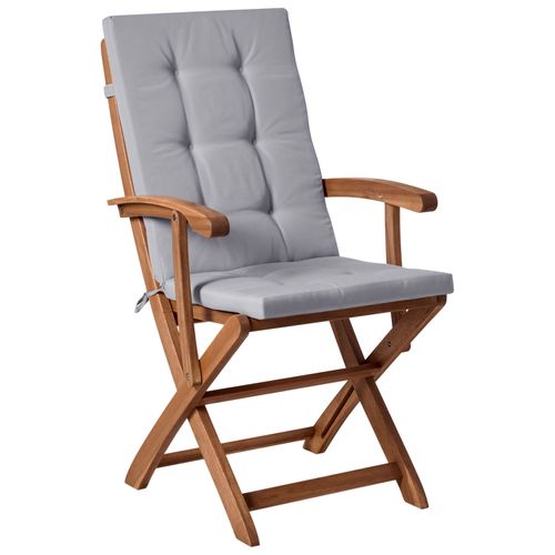 Lot De 2 Chaises De Jardin Avec Coussins Maui Premium Acacia Gris Clair