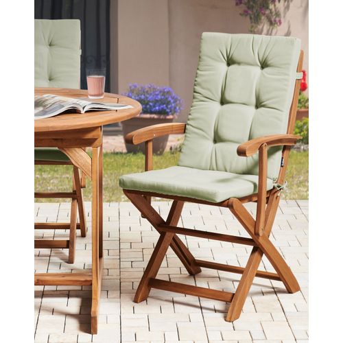 Lot De 2 Chaises De Jardin Avec Coussins Maui Premium Acacia Vert Clair