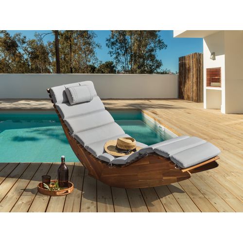 Transat Avec Coussin Brescia Premium Acacia Gris Clair