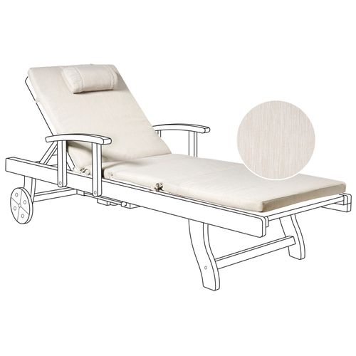 Coussin De Transat Extérieur Toscana/java/amantea Premium 189 X 58 Cm Beige Clair