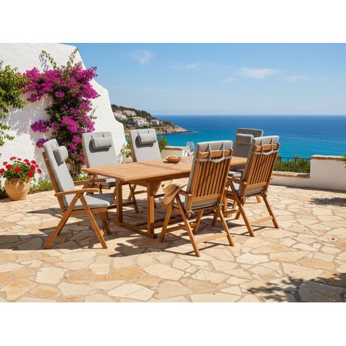 Lot De 6 Coussins De Jardin Java/amantea Premium 50 X 70 Cm Gris Clair