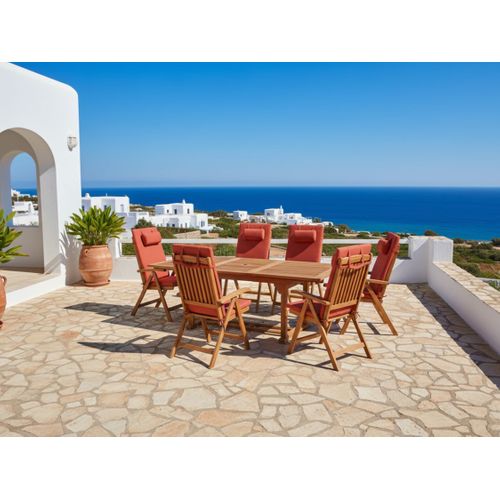 Lot De 6 Coussins De Jardin Java/amantea Premium 50 X 70 Cm Rouge