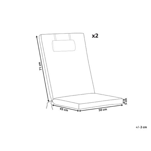 Lot De 2 Coussins De Jardin Java/amantea Premium 50 X 70 Cm Beige Clair