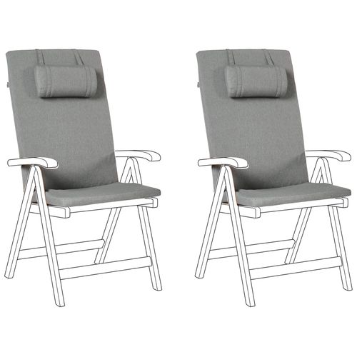 Lot De 2 Coussins De Jardin Java/amantea Premium 50 X 70 Cm Mélange De Gris