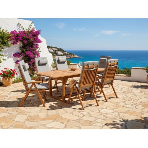 Lot De 6 Coussins De Jardin Java/amantea Premium 50 X 70 Cm Mélange De Gris