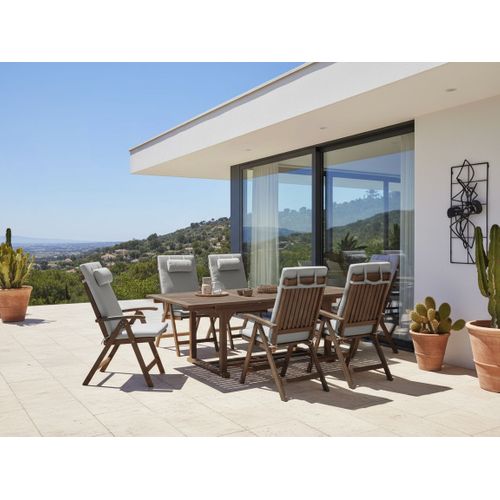 Lot De 6 Coussins De Jardin Java/amantea Premium 50 X 70 Cm Mélange De Gris