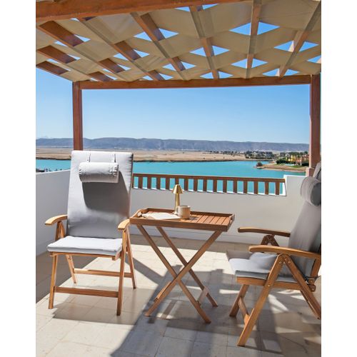 Lot De 2 Chaises De Jardin Avec Coussins Java Premium Acacia Gris Clair