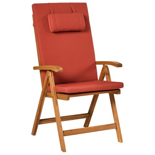 Lot De 2 Chaises De Jardin Avec Coussins Java Premium Acacia Rouge