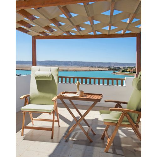 Lot De 2 Chaises De Jardin Avec Coussins Java Premium Acacia Vert