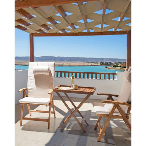 Lot De 2 Chaises De Jardin Avec Coussins Java Premium Acacia Beige Clair