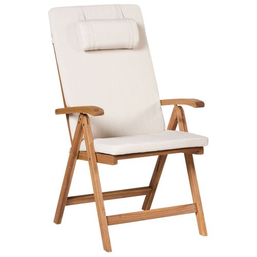 Lot De 2 Chaises De Jardin Avec Coussins Java Premium Acacia Beige Clair