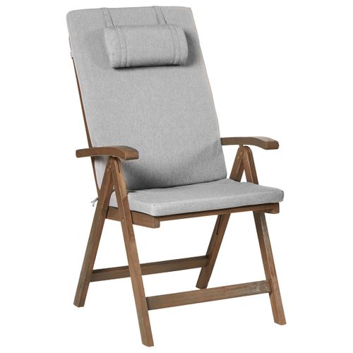 Lot De 2 Chaises De Jardin Avec Coussins Amantea Premium Acacia Mélange De Gris