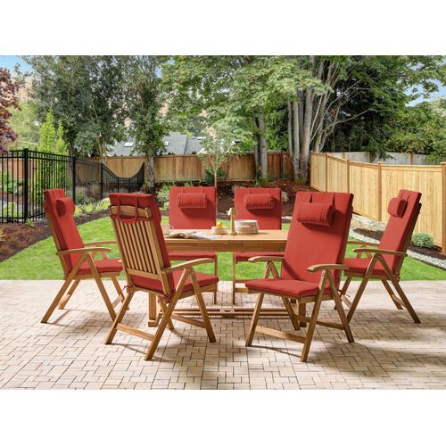 Salle à Manger De Jardin 6 Places Java Premium Acacia Rouge