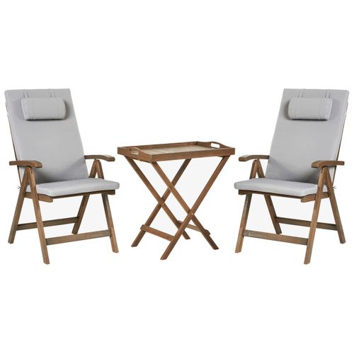 Ensemble Pour Bistro Amantea Premium Acacia Gris Clair