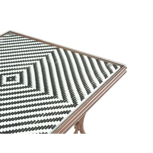 Table Bistrot Caspri 80 Cm 80 Cm Verre Noir/blanc