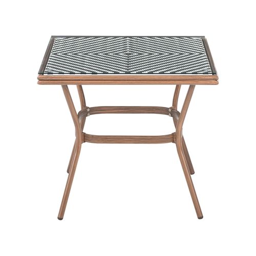 Table Bistrot Caspri 80 Cm 80 Cm Verre Noir/blanc