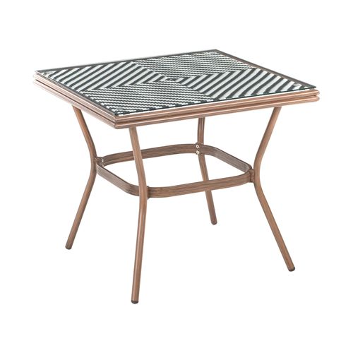 Table Bistrot Caspri 80 Cm 80 Cm Verre Noir/blanc