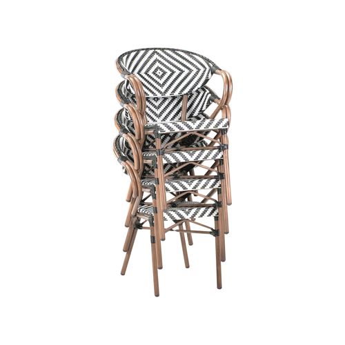 Salle à Manger De Jardin 4 Places Caspri Noir/blanc