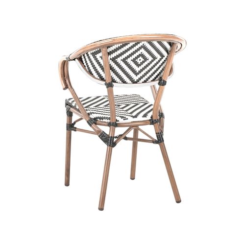 Salle à Manger De Jardin 4 Places Caspri Noir/blanc