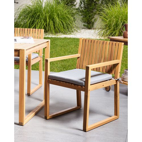 Lot De 2 Chaises De Jardin Avec Coussins Sassari Premium Bois D'acacia Certifié Mélange De Gris