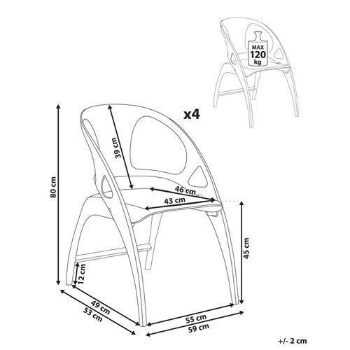 Lot De 4 Chaises De Jardin Nemi Pliant Gris