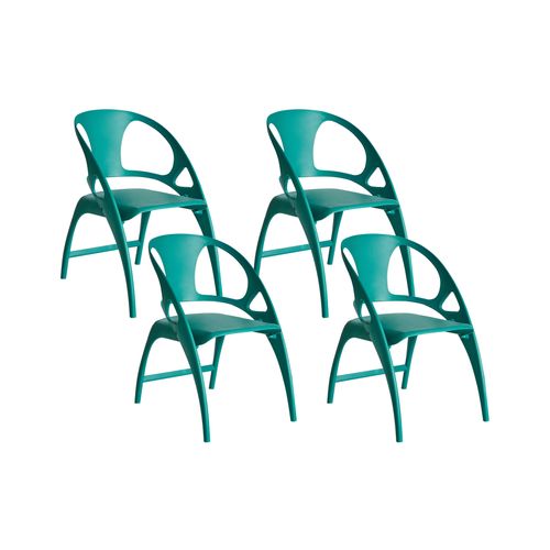 Lot De 4 Chaises De Jardin Pliant Nemi Bleu Paon