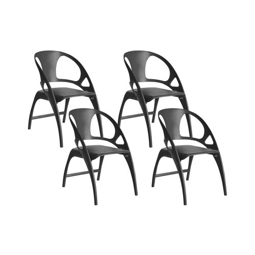 Lot De 4 Chaises De Jardin Nemi Pliant Noir