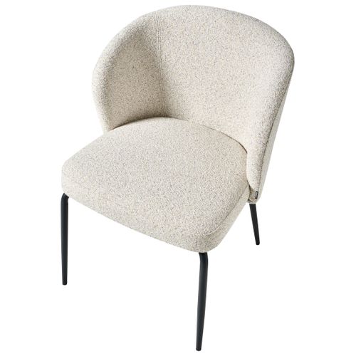 Lot De 2 Chaises De Salle à Manger Zana Bouclé Beige Clair