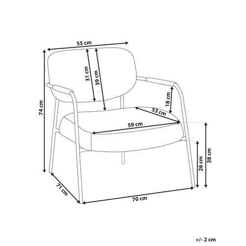 Fauteuil Ausvika Tissu Beige Clair
